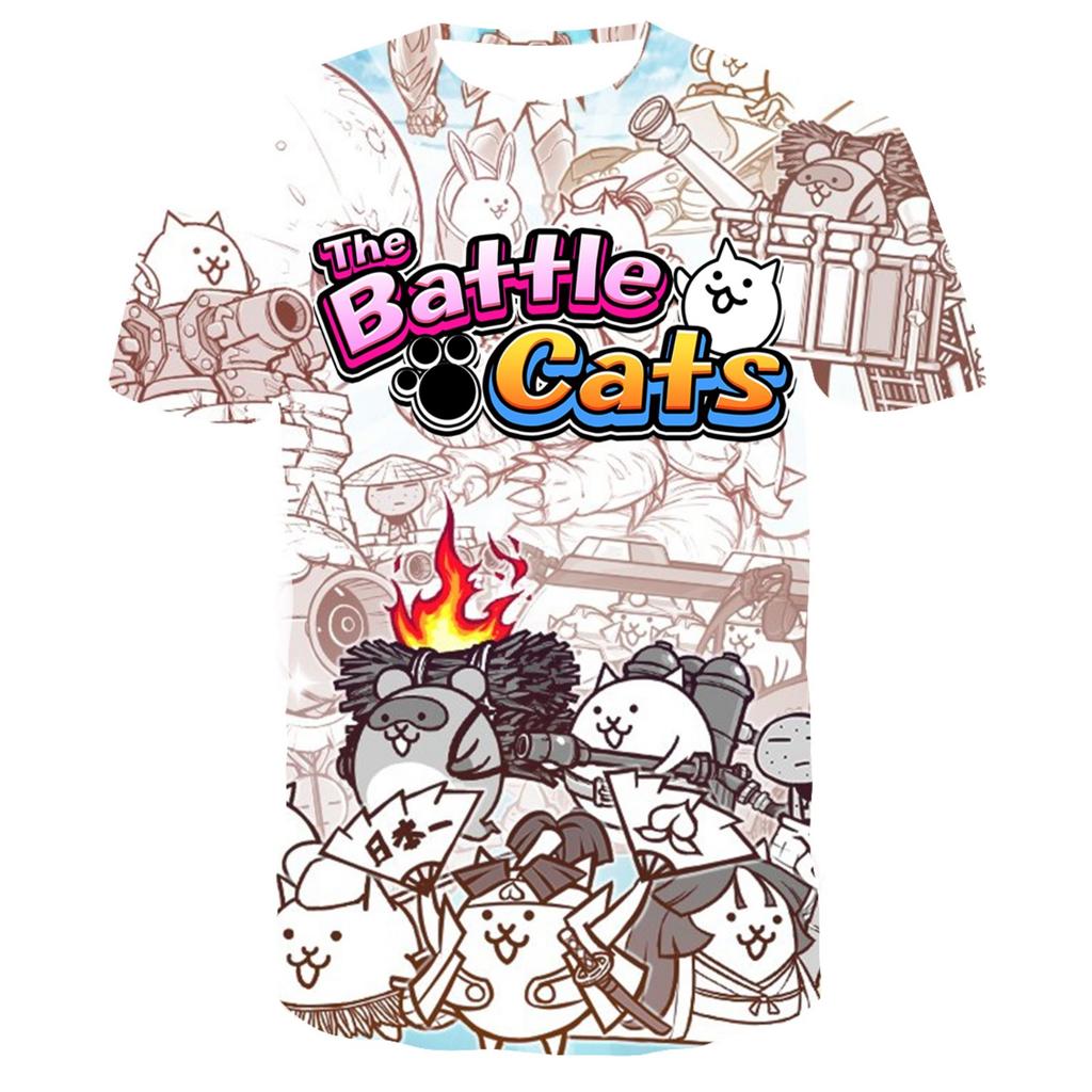 New Style T-shirt Game 'Battle Cat' 3D Printed T-shirt Fashionable Children's Boys Round Neck Short Sleeve Children's Clothing.