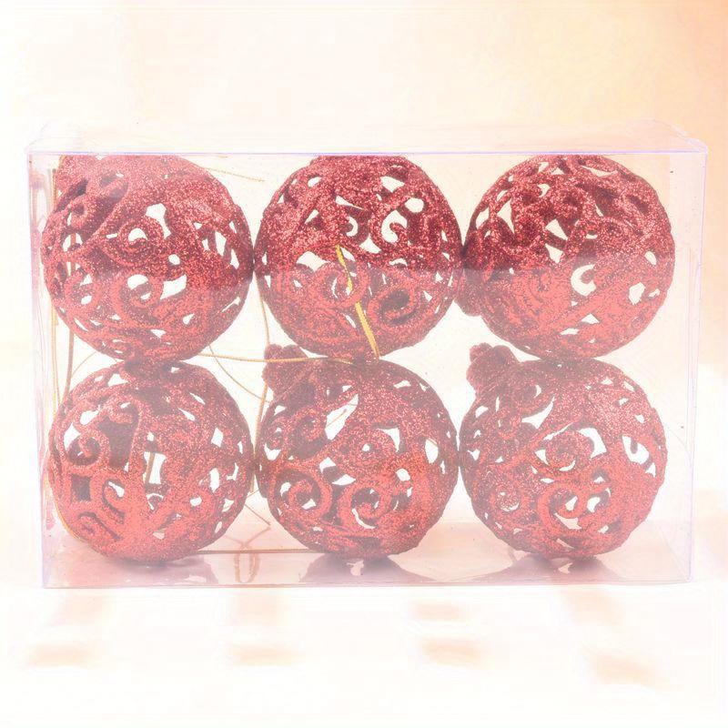 6 Stück Weihnachtskugelform Weihnachtshohlkugel Weihnachtsbaumschmuck Weihnachtsszenenlayout Dekorationen