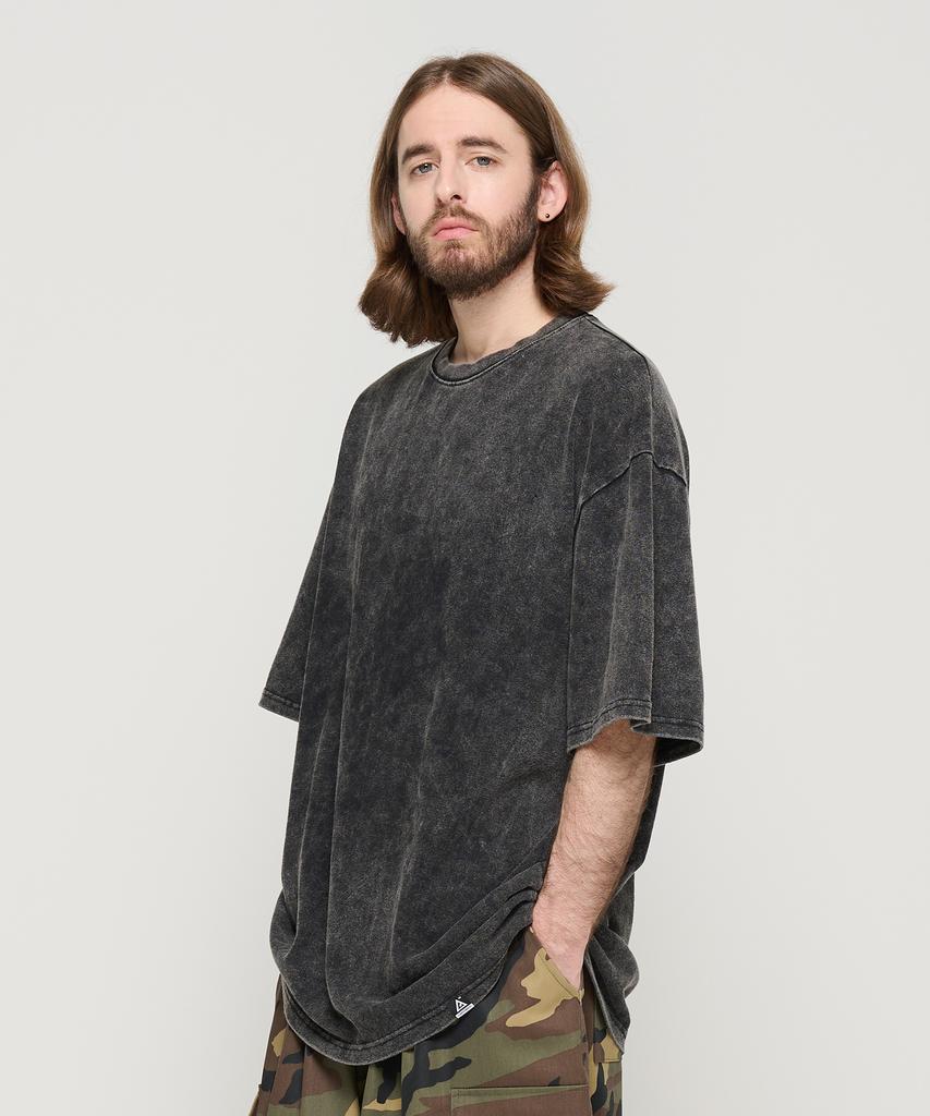 CARGOBROS Pig Dyed Overbox Short Sleeve Tee (Black)