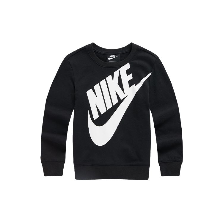 Nike Kids Cotton Knit Logo Crewneck Sweatshirt Kids sweatshirt Black NY2032046PS-001 6