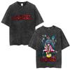 British Classic Virtual Band Gorillaz Poster Tshirt Men Women Streetwear Hip Hop Vintage Washed Cotton Top Oversized Summer Tee