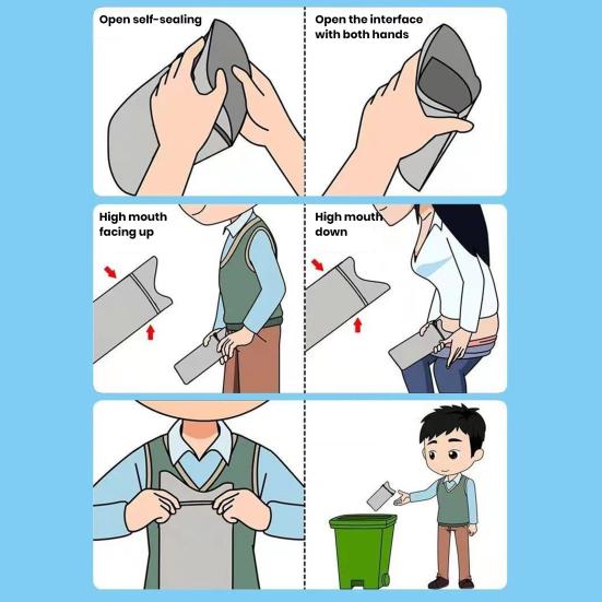 39075 Pcs 750ML Disposable Urinal Bag Leak Proof Eco-Friendly Urine Bag Unisex Portable Camping Pee Bag Vomit Bag