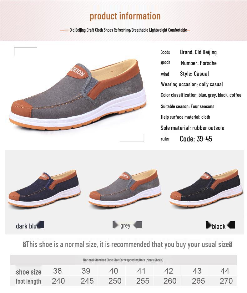 Men's Summer Breathable Non-Slip Canvas Shoes - Comfortable Casual Work Footwear
