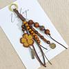 Retro Beaded Bag Pendant Fringed Pattern Bag Pendant Braided Rope Pendant