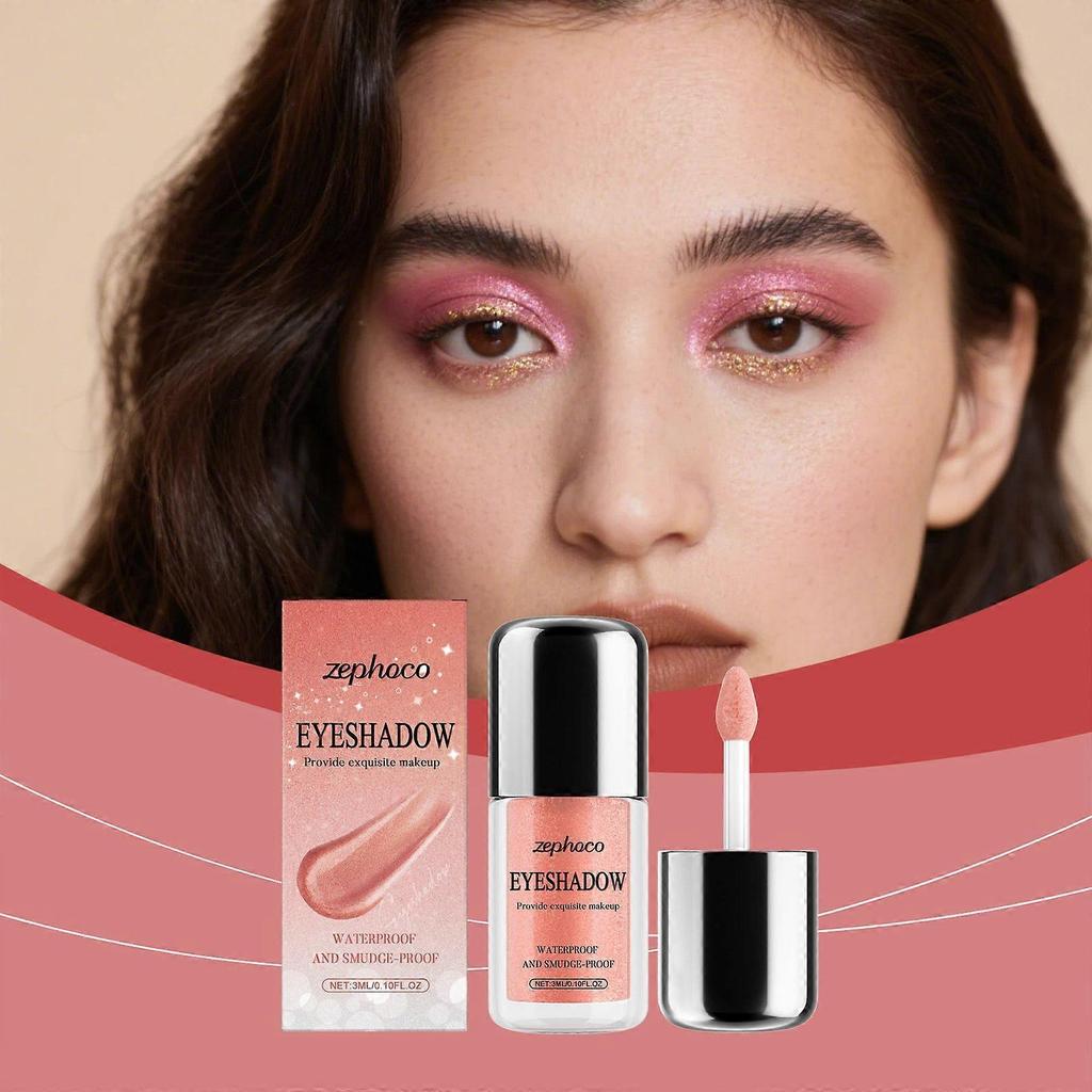 Zephoco Shimmer Liquid Eyeshadow - Natural Color, Waterproof, Brightening, Easy To Apply, Everyday Wear