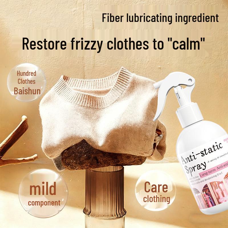 Anti-Static Wrinkle-Reducing Spray with Long-Lasting Fragrance for Clothes and Hair