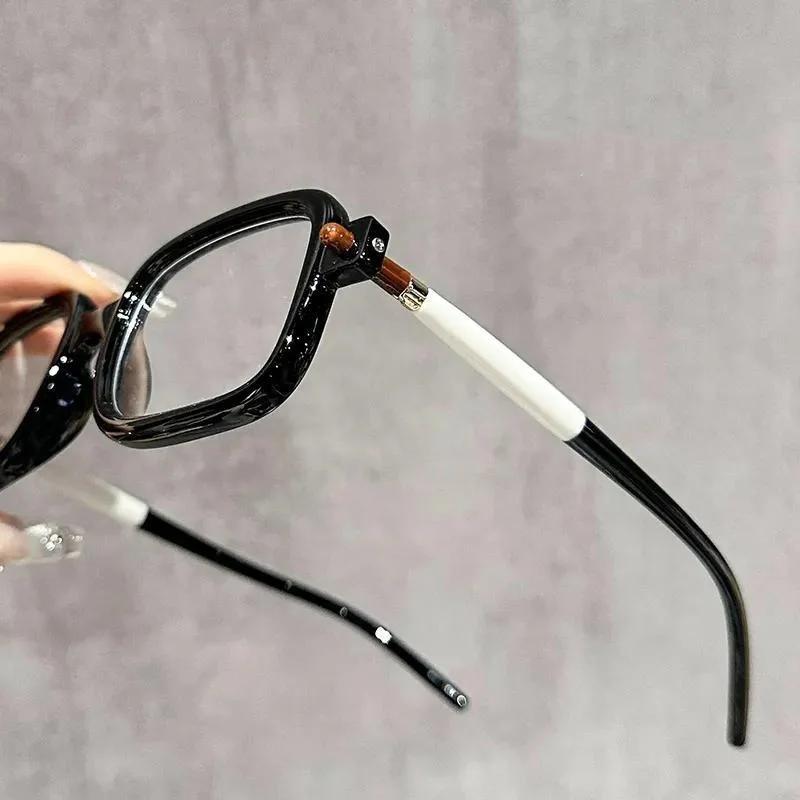 Middle Aged Reading Eyewear Anti Blue Light Retro Glasses Frame Trend Large Square Personalized Far Sight Eyeglasses To +4.0