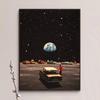 Retro Futuristic Lunar Pool Cosmic Art Vintage Design Poster Picture Canvas Painting Wall Art Home Print Living Room Mu