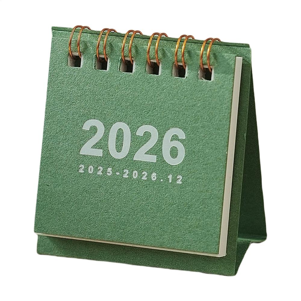 2026 Mini Calendar Desk Calendar Portable Office Table Calendar Daily Scheduler Monthly Planner New Year Desktop Ornament зелёный