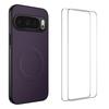 For Google Pixel 10 Pro XL Magnetic Case WANLONFENG TQ1 Series Carbon Fiber Texture PC TPU Phone Cover with 2Pcs Screen Films