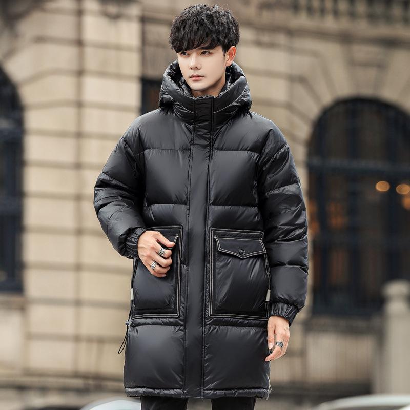 Winter New Down Jacket Hooded Long Men's Korean Version Trend Thickened Men's Jacket Men's Long Down Jacket Men's