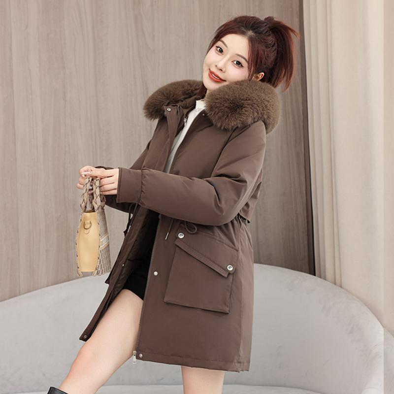 Autumn Winter Thicken Warm Parka Women Casual Sweety Solid Color Big Pocket Loose Hooded Coat Jackets Outwear