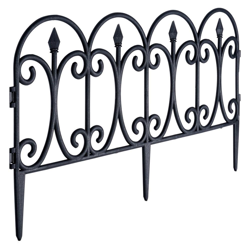 Black Garden Fence 60X33 Cm 8 Pcs.