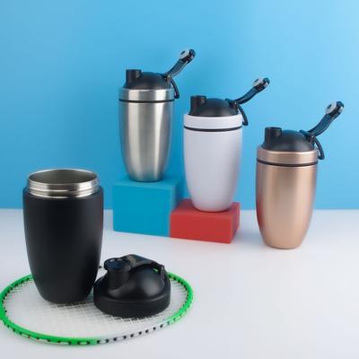 Vaso agitador de acero inoxidable 304 con escala para proteína en polvo de fitness de una sola capa para deportes al aire libre vaso de agua agitador vaso de agua
