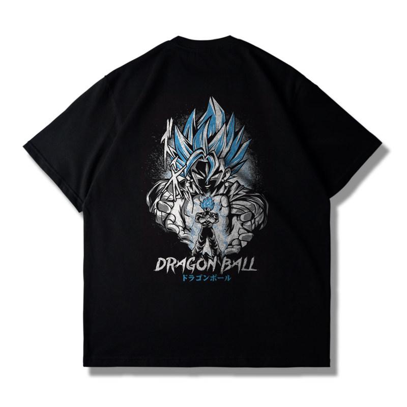 Dragon Ball Saiyan Tshirt Summer Loose Mens and Womens Short Sleeved Tshirt Wukong Beijita Tranx Trendy Top