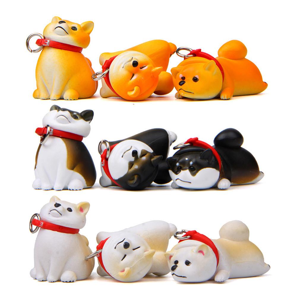 Cute Cartoon Lying Posture Shiba Inu Mini Doll Model