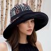 Fisherman Hat Spring Summer National Style Reversible Sun Hat Travel Versatile Cap Women'S Face-Covering Influencer Beach Hat