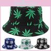 Maple Leaf Printed Double Faced Fisherman Hat Sun Protection Outdoor Caps Gift