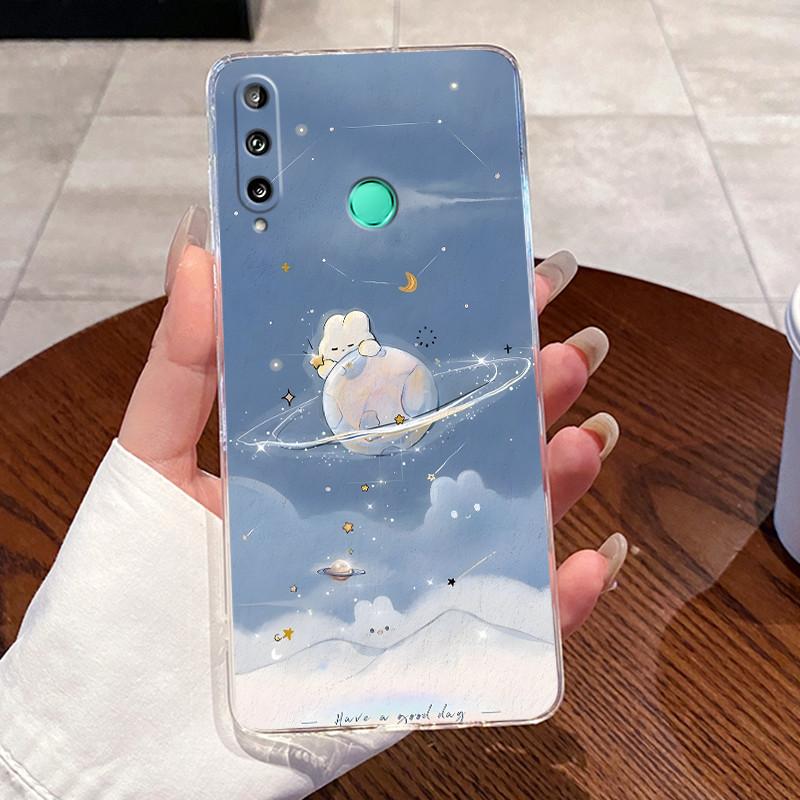 Jelly Casing For Huawei Y7P 2020/P40 lite E/Honor 9C/Y8P 2020/P Smart S Clear Silicone Soft TPU Cover Cute Cat Protective Case