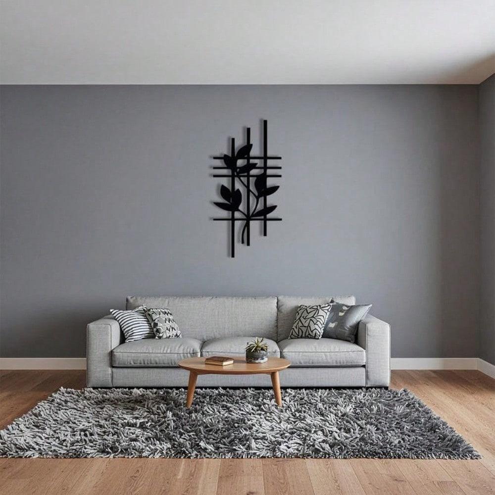 Minimalist Geometric Metal Leaf Wall Art, Rotating Hanging Sculpture for Modern Home