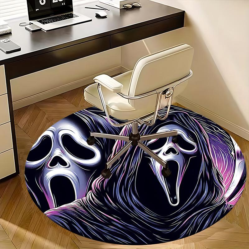 Scream Ghostface Stuhlmatte - Runder Teppich für Heimdekoration, Büro, Wohnzimmer, Schlafzimmer, Geschenkidee0490b