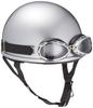 Bike Parts Center Half Helmet with One Size Fits Most Circumference 7402 Goggles, Silver, (Head 57cm-59cm)