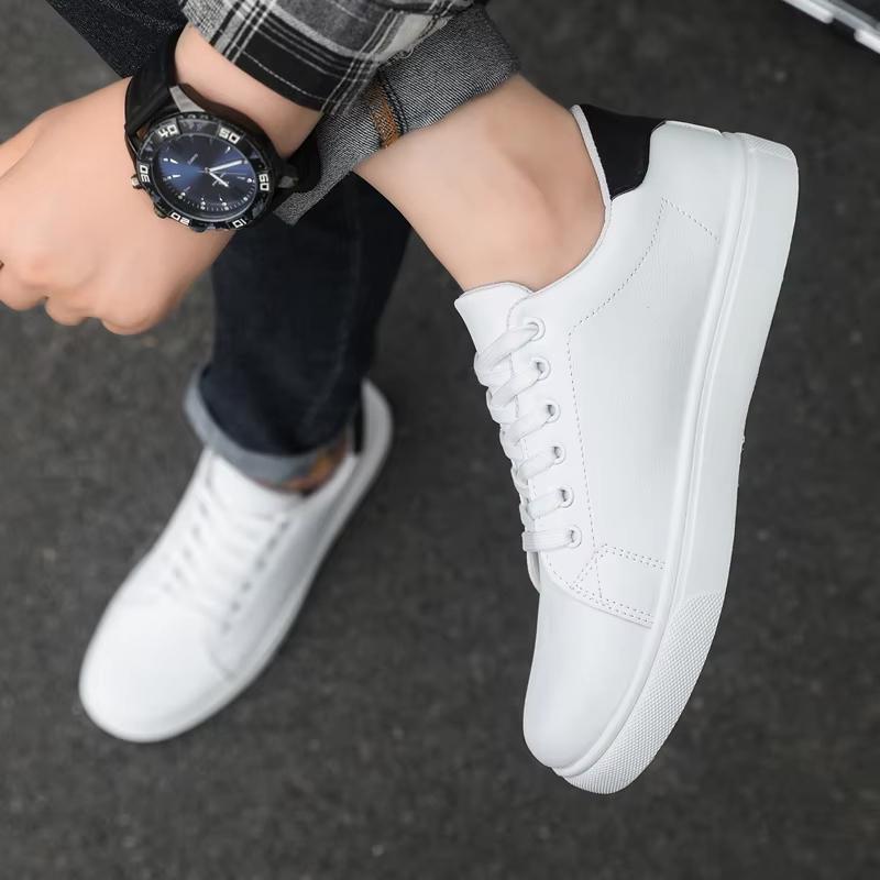 Spring Leather Casual Shoes Men Fashion Design Brown Sneakers for Men Outdoor Non-slip Flat Men's Skateboard Shoes Man Sneakers