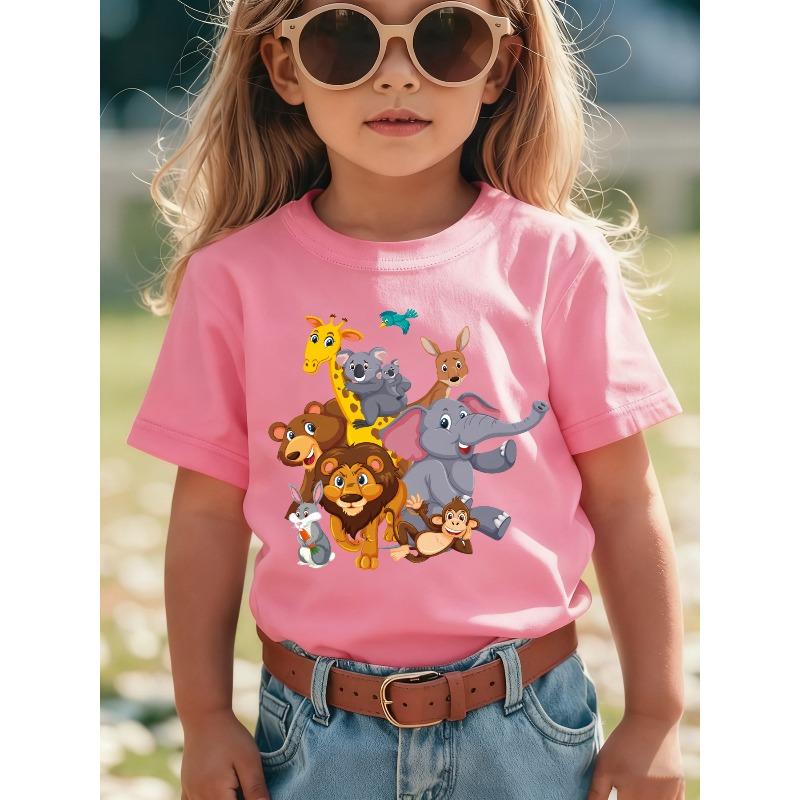 European Sizes Summer Fashion Short-Sleeve T-Shirt for Girls Featuring Cartoon