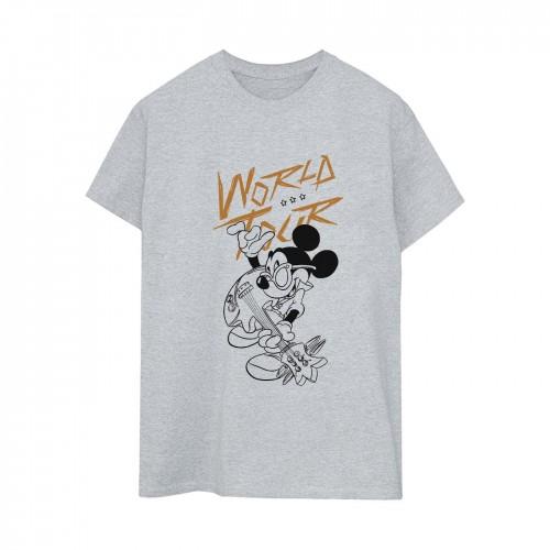 Disney Womens/Ladies Mickey Mouse World Tour Line Cotton Boyfriend T-Shirt