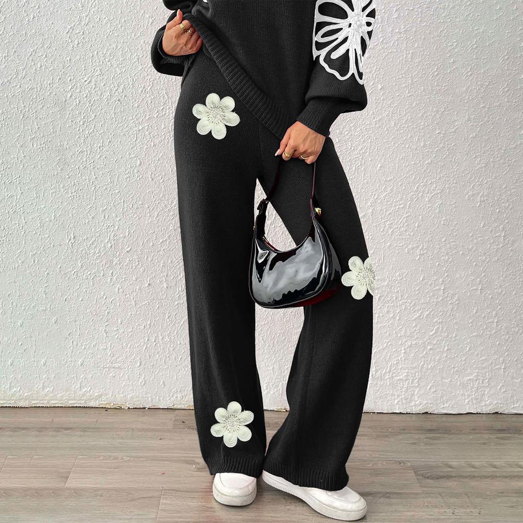 Women's Casual Wide-legged Pants High-waisted Straight-legged Pants Wide-legged Pants Fall And Winter Wool Pants