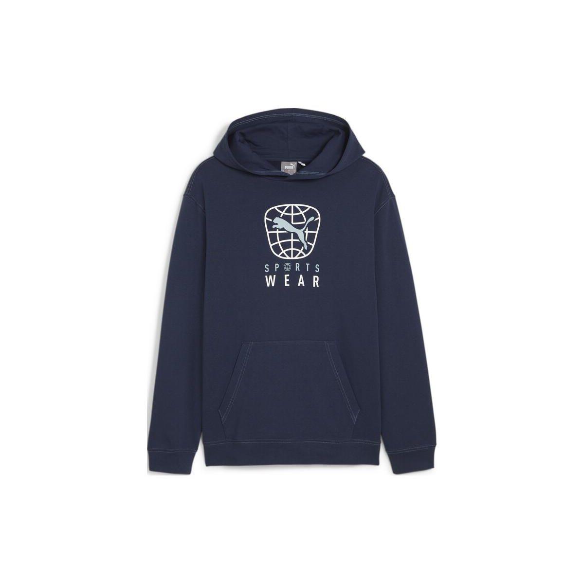 

Puma Letter Design Casual Loose Hooded Long Sleeve Sweatshirt Men sweatshirt Blue 679002-14 S