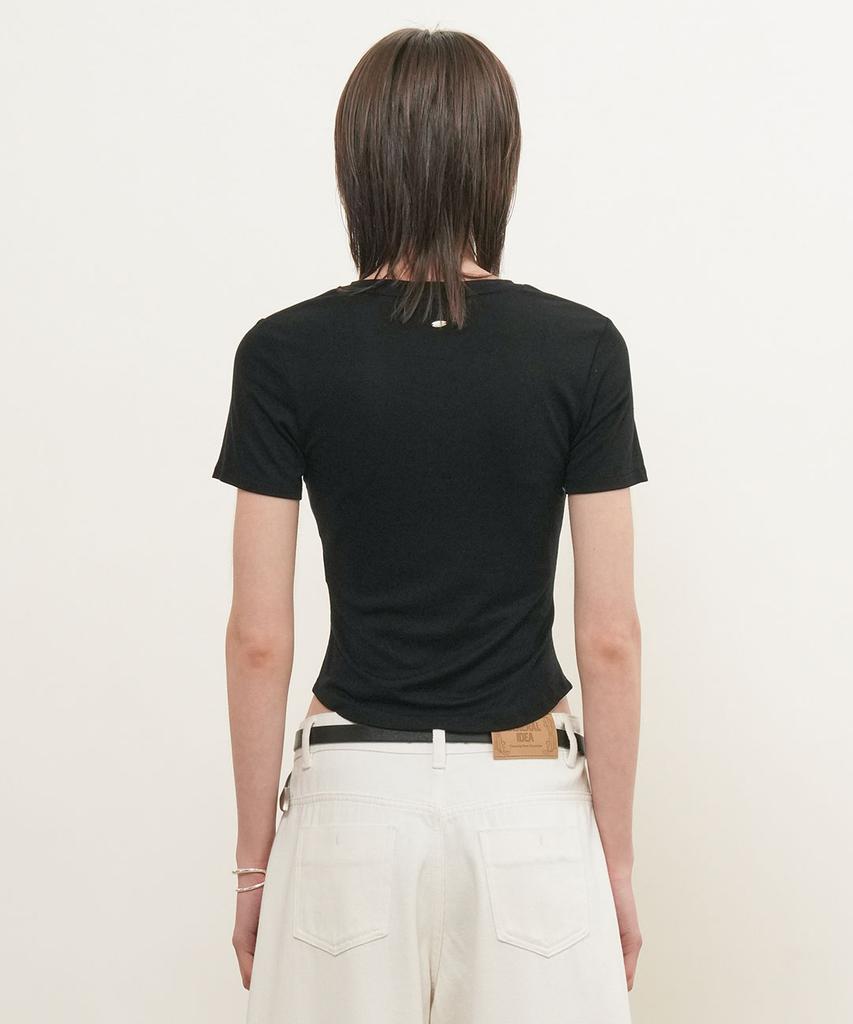 GENERALIDEA Acetate Twist Short Sleeve T-Shirt [Black] / Gf2Lts520