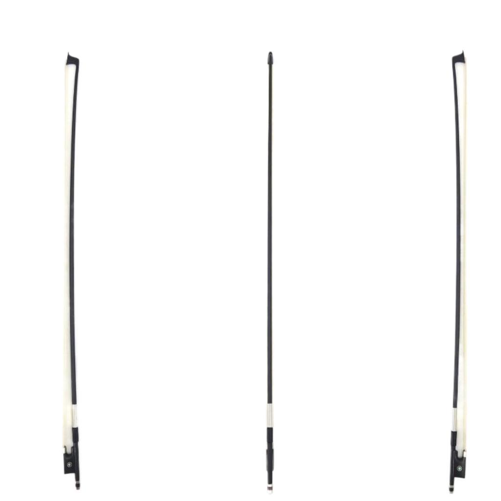 Carbon Fiber Violin Bow - Black, Straight Stick with Multiple Hairs