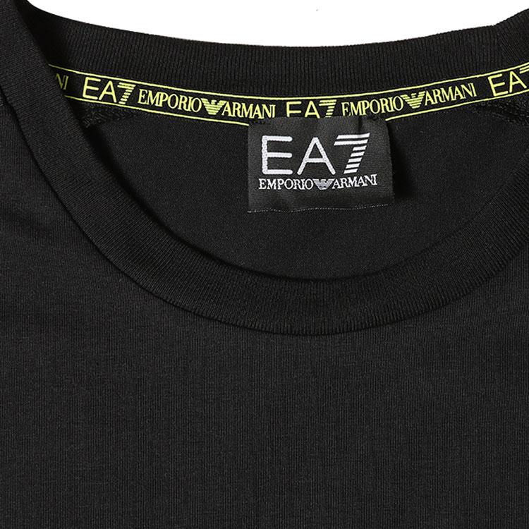 Emporio Armani EA7 Logo Solid Long Sleeve T-Shirt Men Tops Black 6KPT14-PJ6RZ-1200
