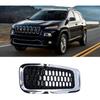Front Grille Insert, 7pcs ABS Front Grille Inserts Grill Guard Trim Accessory Fit for Cherokee 2014-2018(Chrome Frame)