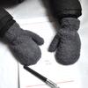 Winter 5-11Y Children Coral Fleece Warm Gloves For Baby Students New Solid Color Mittens Outdoor Knitting Cycling Skiing Gloves