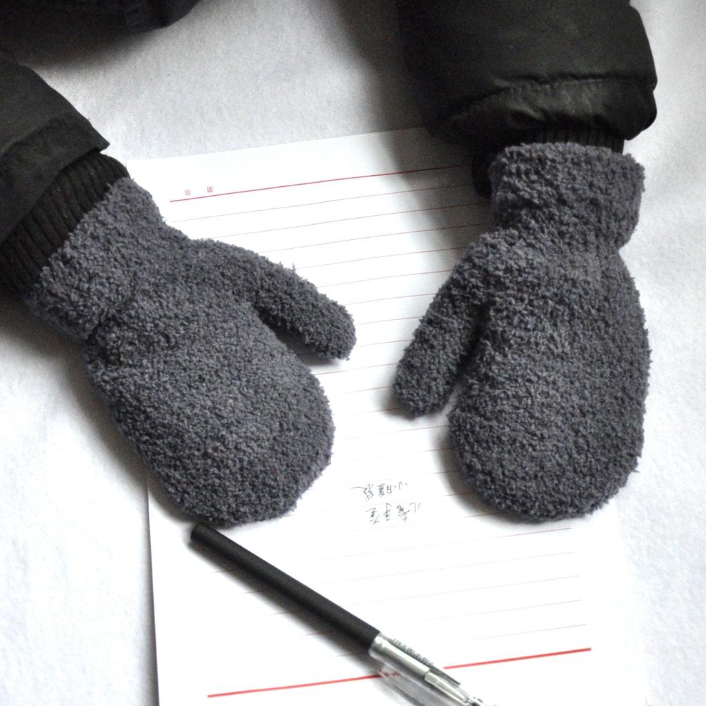 Winter 5-11Y Children Coral Fleece Warm Gloves For Baby Students New Solid Color Mittens Outdoor Knitting Cycling Skiing Gloves