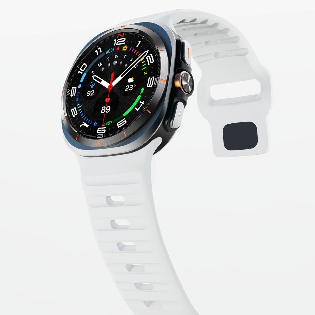 Para Samsung Galaxy Watch Ultra 47mm Pulseira de Relógio de Silicone Respirável Esportiva