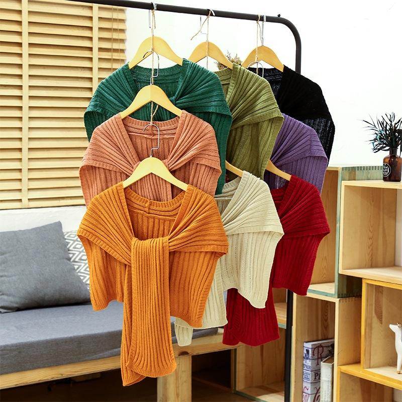 1pcs Woman Elegant Little Shawl Knitted Scarf Tie Neck Shawl