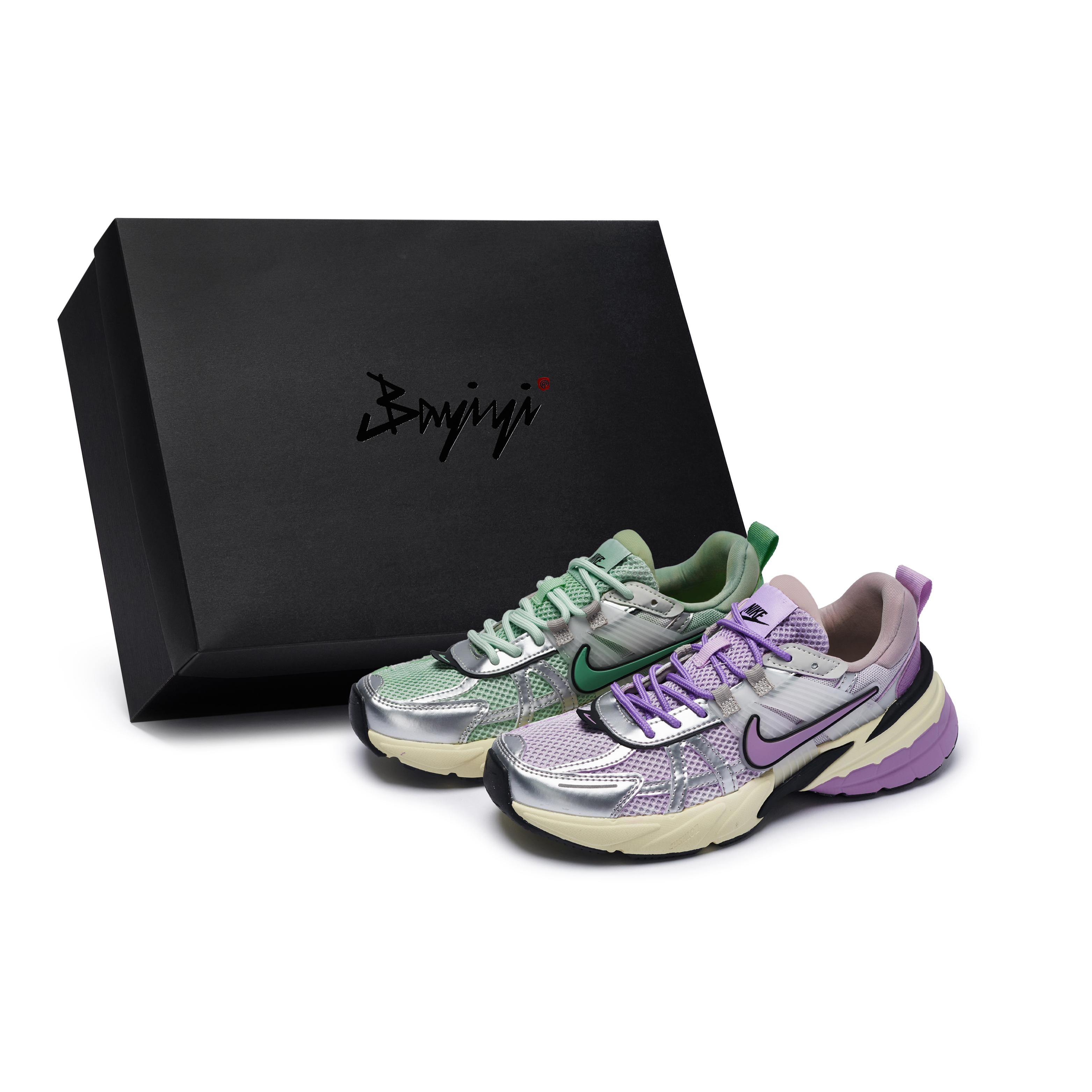 

Nike V2K Run Slip Resistant Abrasion Resistant Low top Running Shoes Women s Green Purple Silver FD0736-100(Team80-S-BOX) 36.5