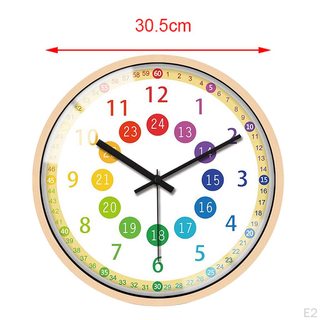Wall Clock, Children's Classroom, 12 Inches,