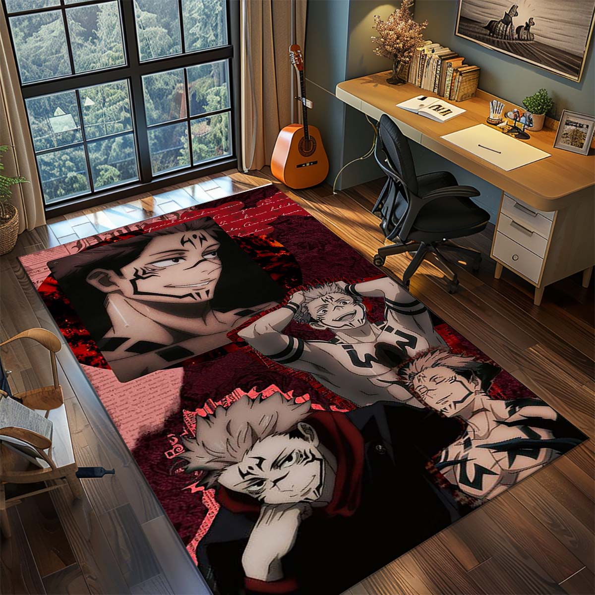 

Jujutsu Kaisen Polyester Area Rug Anime Carpet Non Slip Living Room Bedroom Floor Decor 60x90cm