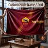 Custom Name Flannel Throw Blanket AS Roma FC Pattern Warm Home Decoration