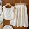 New Summer 2026 Baby Girls' Lace Sleeveless Top & A-line Skirt Set