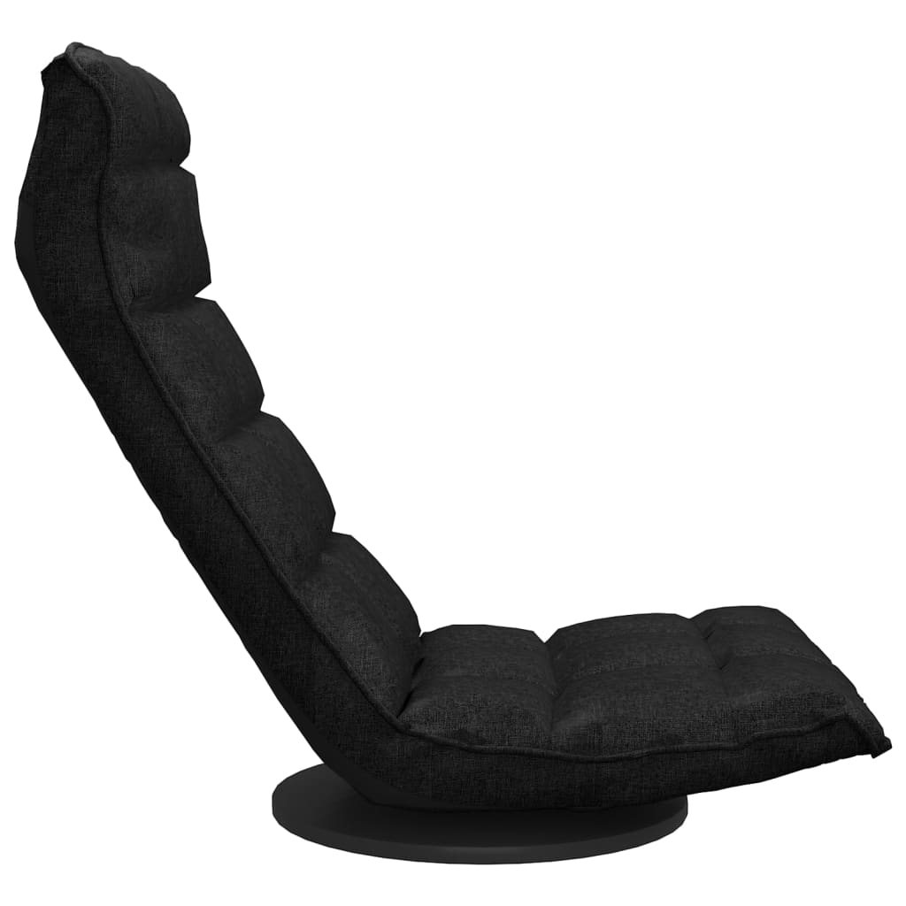 Floor Chair Swivel Black Fabric