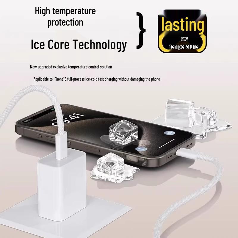 Braided Dual USB-C Cable for Apple 17 Pro Max, 16, iPhone 15 - Fast Charging Type-C Mobile Cable