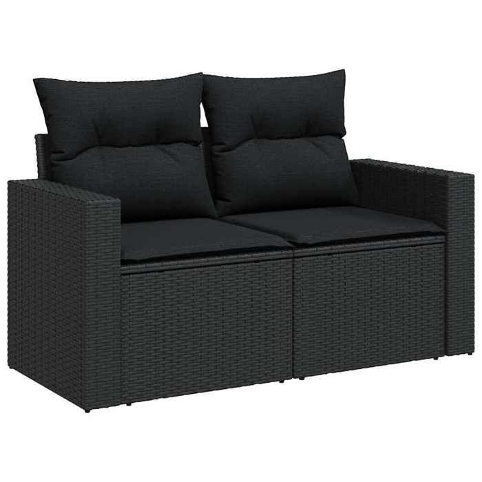 VidaXL Garden Lounge Set 10 Pcs with Cushions Black Wicker 3267505