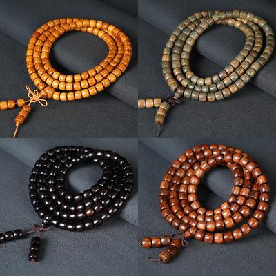 Retro Armband aus Massivholz mit Buddhistischen Perlen – Unisex Gebets- und Spielaccessoire