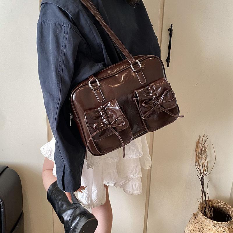 Retro high-end portable small square bag women's bag 2025 new simple commuter bag casual backpack