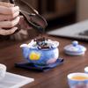 Hand-painted peony travel tea set, one pot and two cups, outdoor portable express cup, ceramic bubble teapot, teacup.